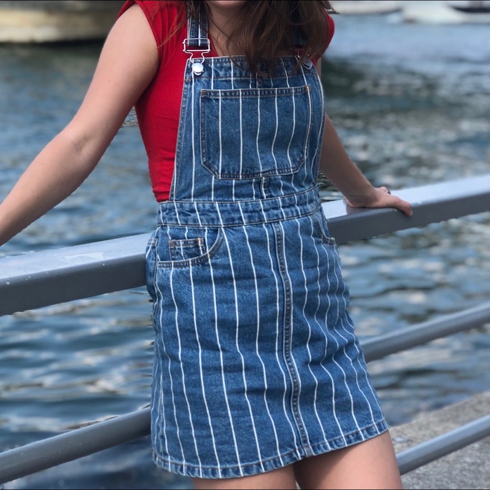 H&M Striped overall dress